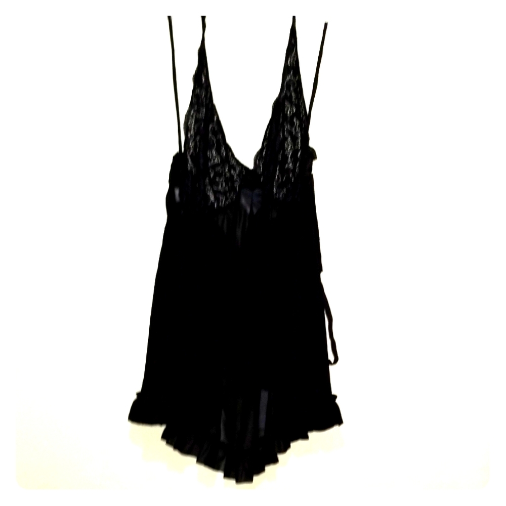 Halter nightie set with t-strap thong